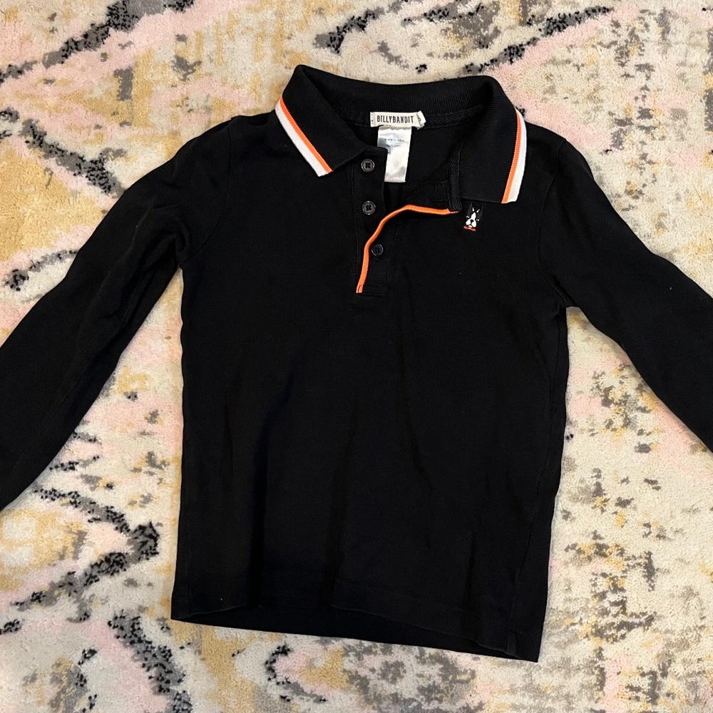 Billy Bandit Long Sleeve Black Polo Size 5